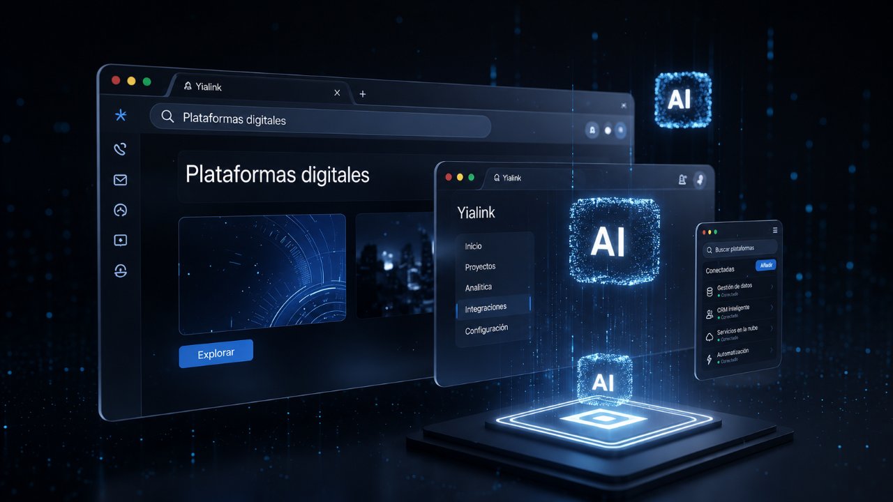 Plataformas digitales a medida — interfaces de Yialink con integraciones y módulos de IA